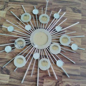 Metal Starburst Picture Frame with Mirrors